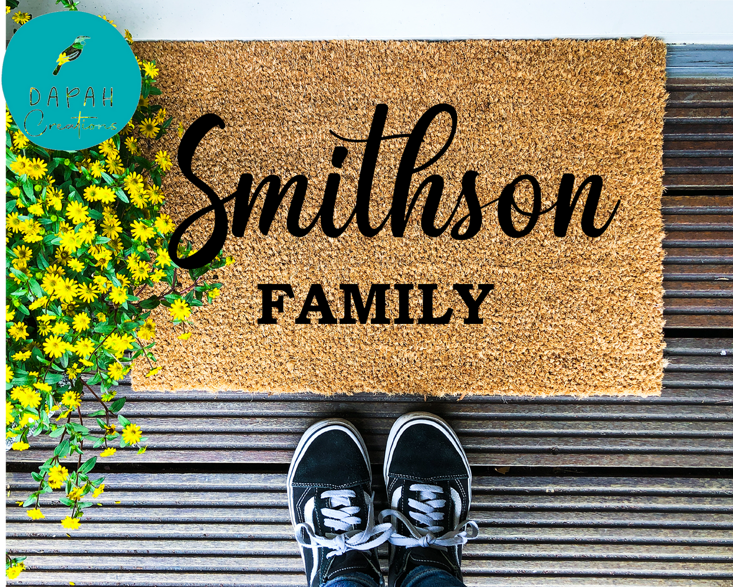 [CUSTOM NAME] Family - Coir Doormat