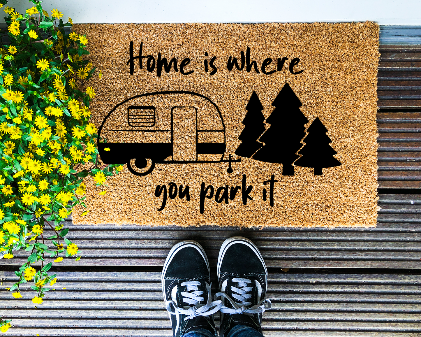 Home is where you park it - Coir Doormat