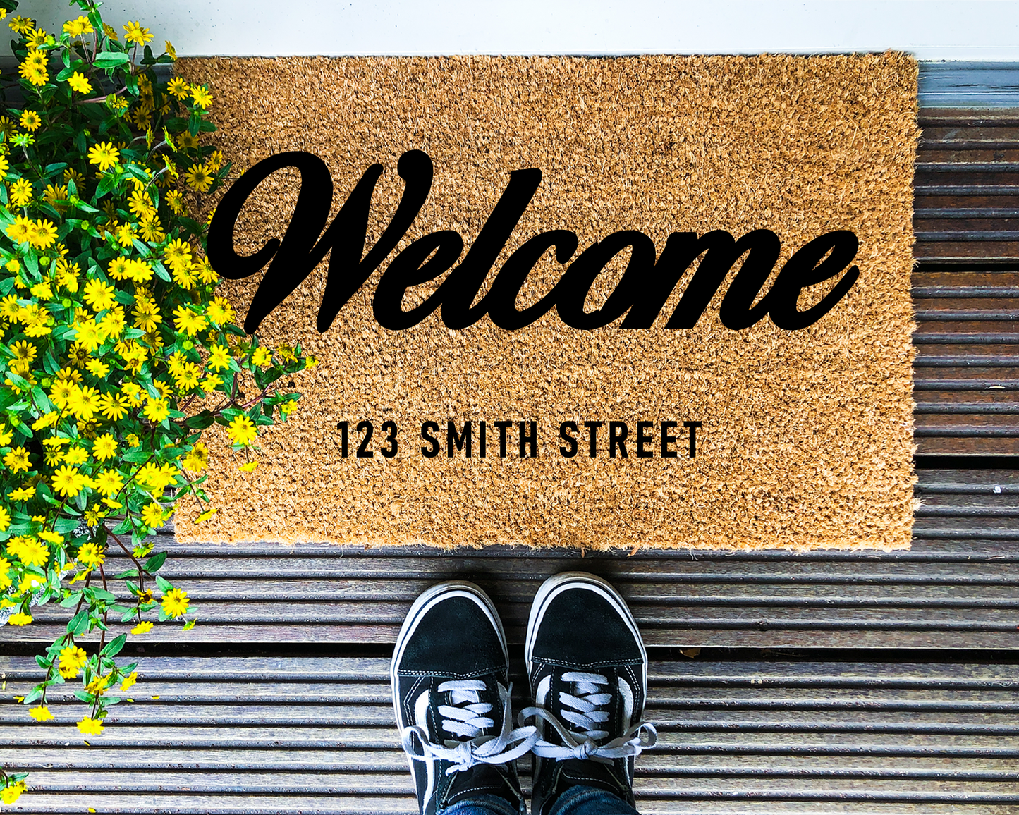 Welcome [CUSTOM ADDRESS] - Coir Doormat