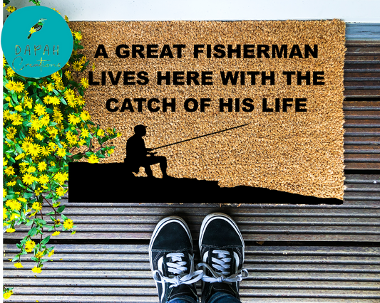 A Great Fisherman Lives Here - Coir Doormat