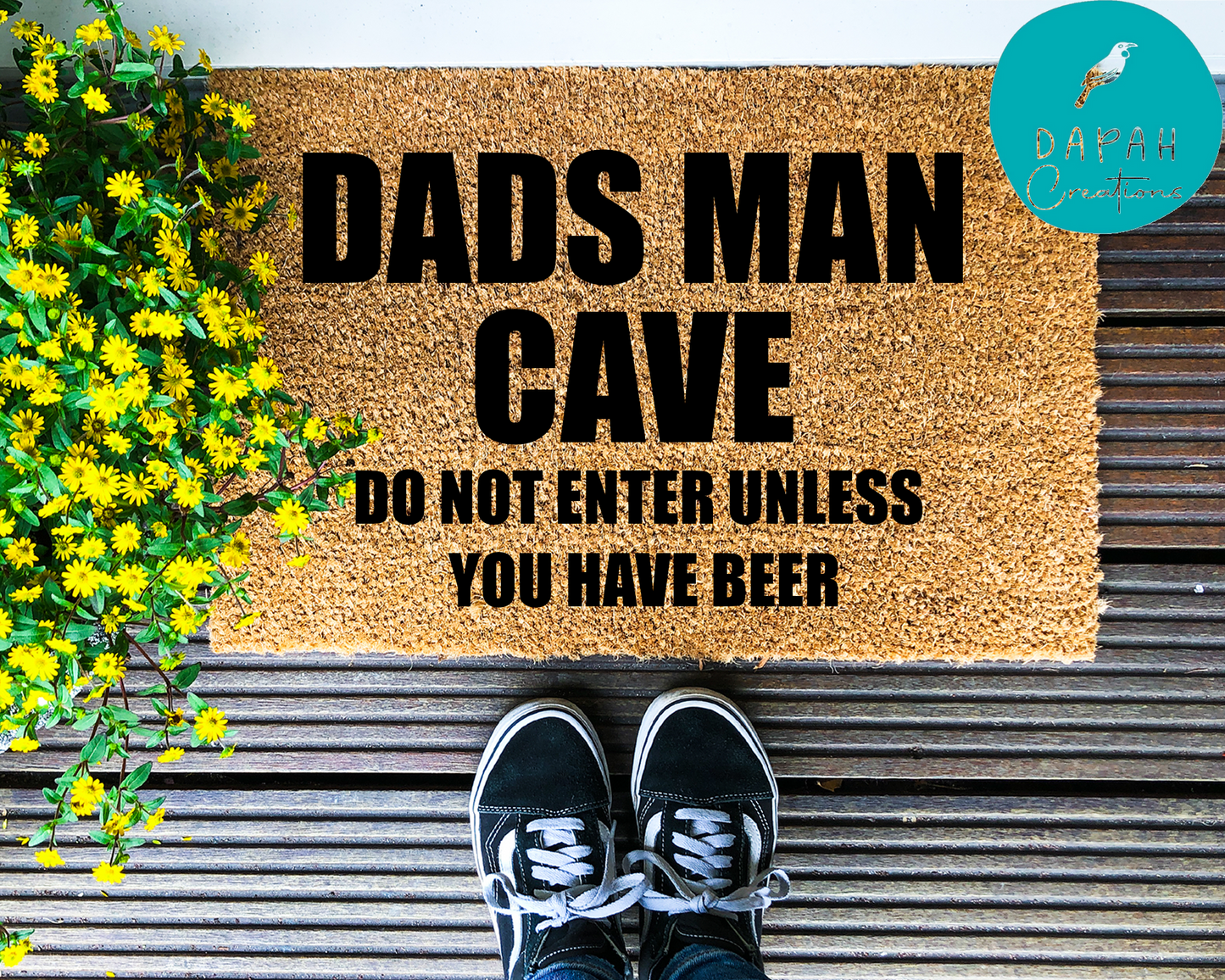 Dads Man Cave do not enter unless you have beer - Coir Doormat