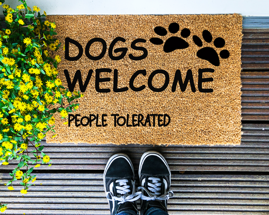 Dogs Welcome, People Tolerated - Coir Doormat