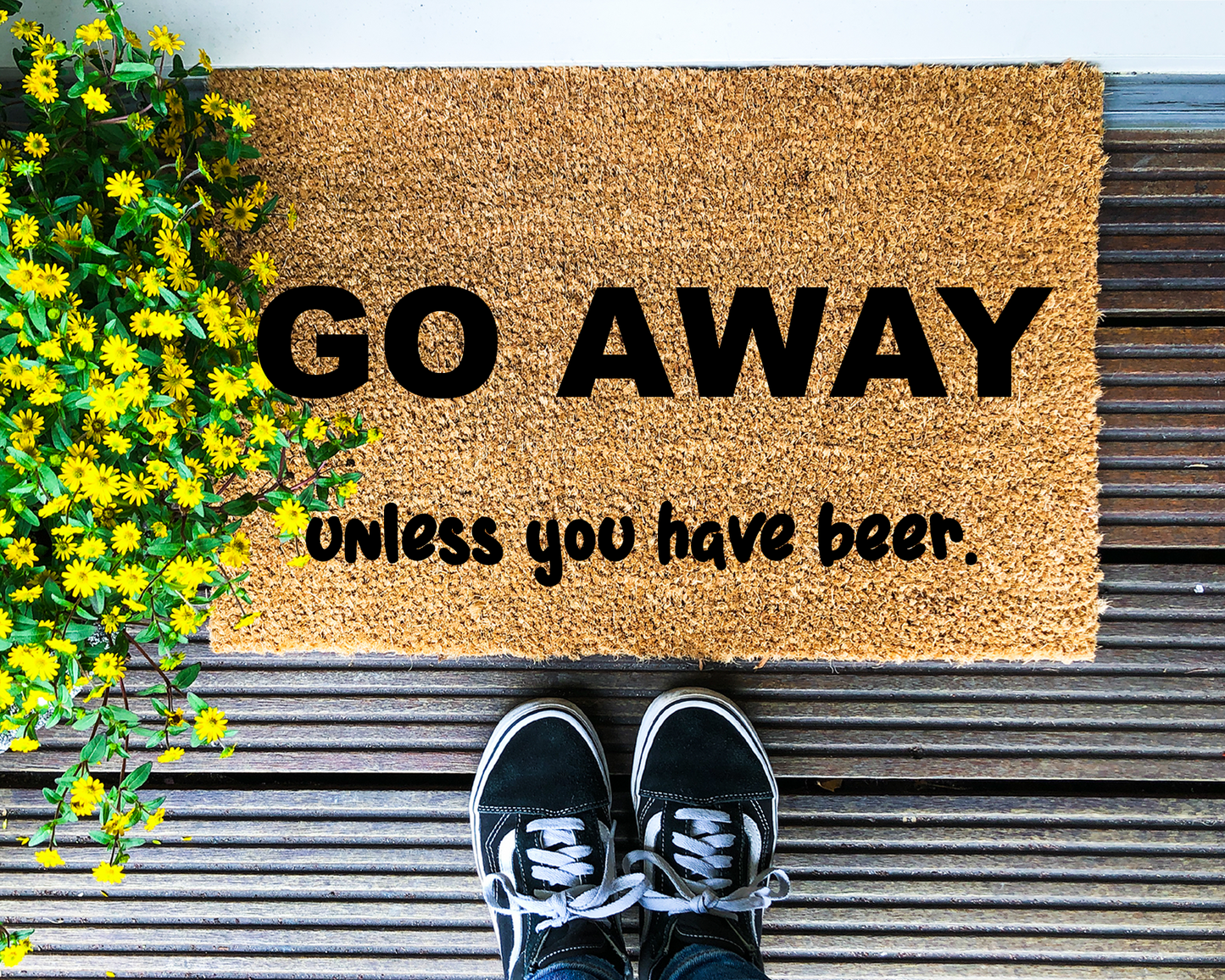 Go away unless you have beer - Coir Doormat