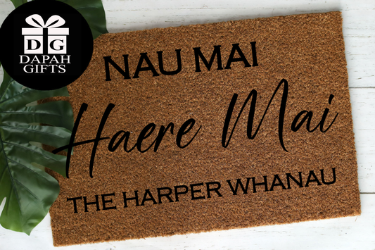 Nau Mai Haere Mai The [CUSTOM NAME] Whanau - Doormat