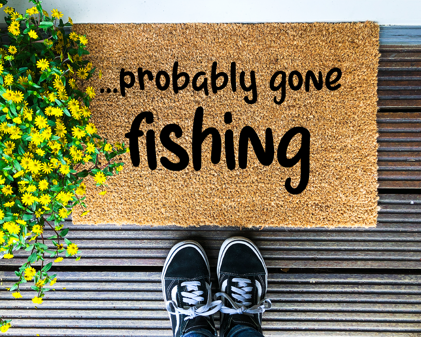 Probably gone Fishing - Coir Doormat