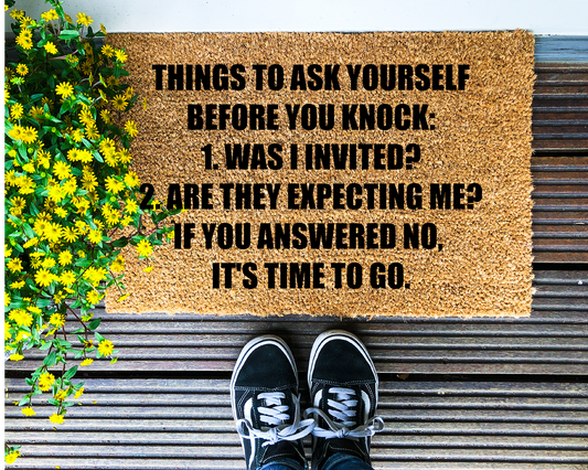 Things to ask yourself before you knock - Coir Doormat - DAPAH Gifts