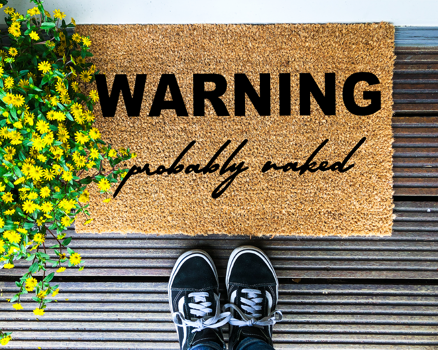 Warning, probably naked - Coir Doormat